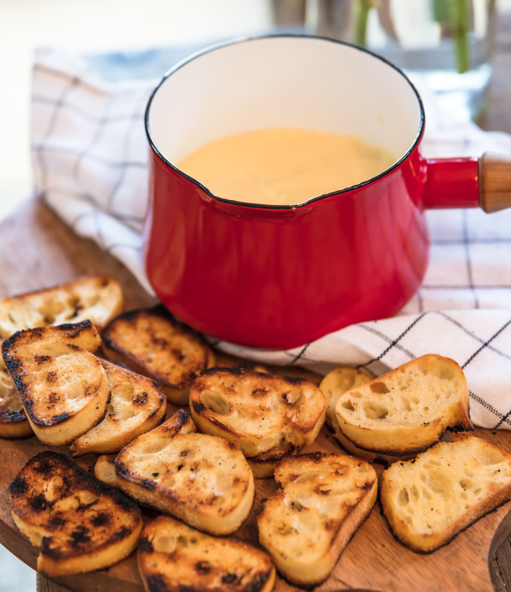 Easy Cheese Fondue with Grilled Bread La Brea Bakery